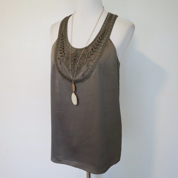 BANANA REPUBLIC Medium Blouse Green Olive - Picture 1 of 7